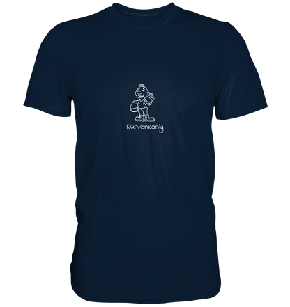 Bikercomic mit Kurvenkönig Schriftzug - Premium Unisex Shirt - mehrere Farben