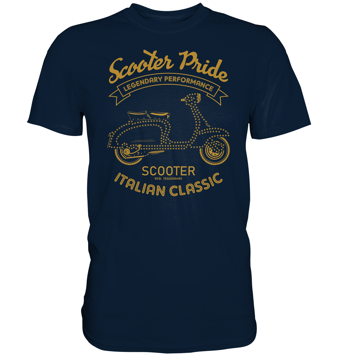 Elegantes Roller-Motiv in Gold - Premium unisex Shirt