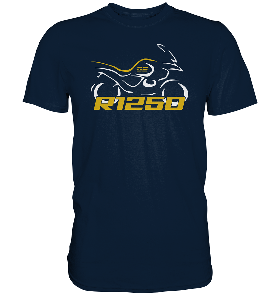 R1250GS stilisiertes Bike mit Schriftzug - Premium unisex Shirt
