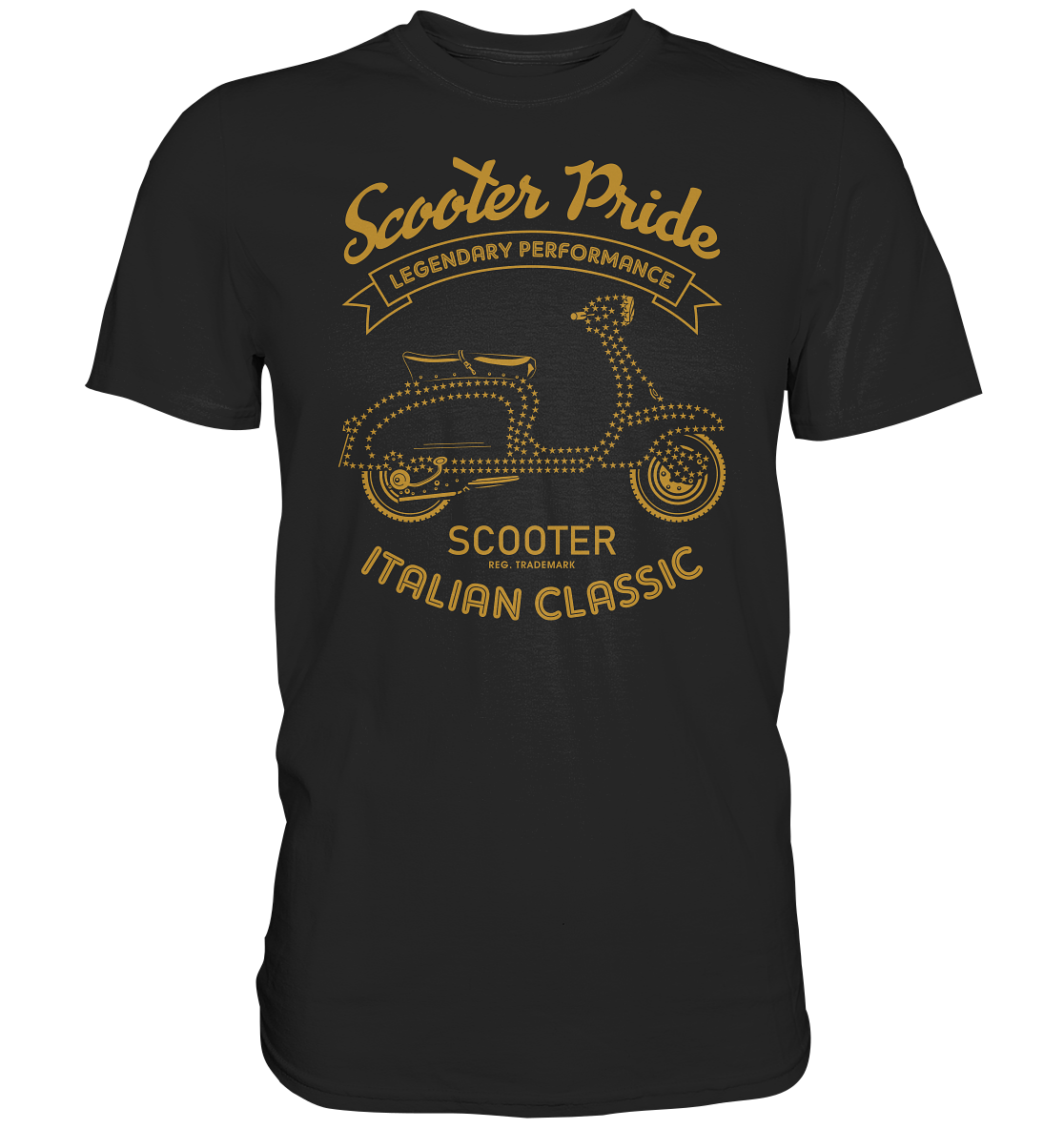 Elegantes Roller-Motiv in Gold - Premium unisex Shirt