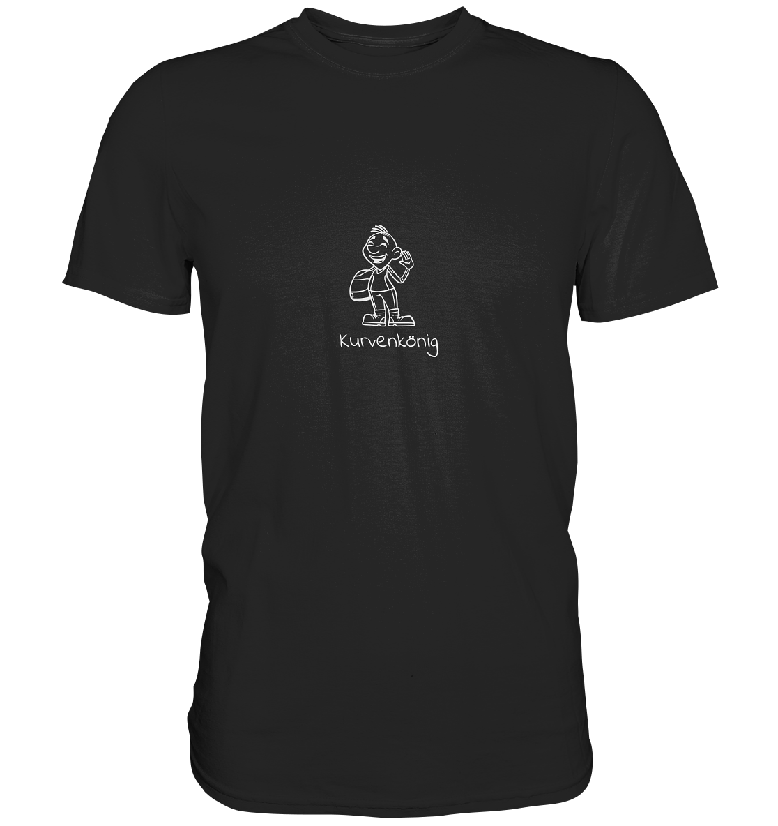 Bikercomic mit Kurvenkönig Schriftzug - Premium Unisex Shirt - mehrere Farben