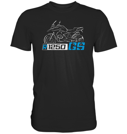 R1250GS mit Motorrad und Schriftzug - Premium unisex Shirt