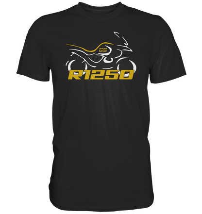 R1250GS stilisiertes Bike mit Schriftzug - Premium unisex Shirt