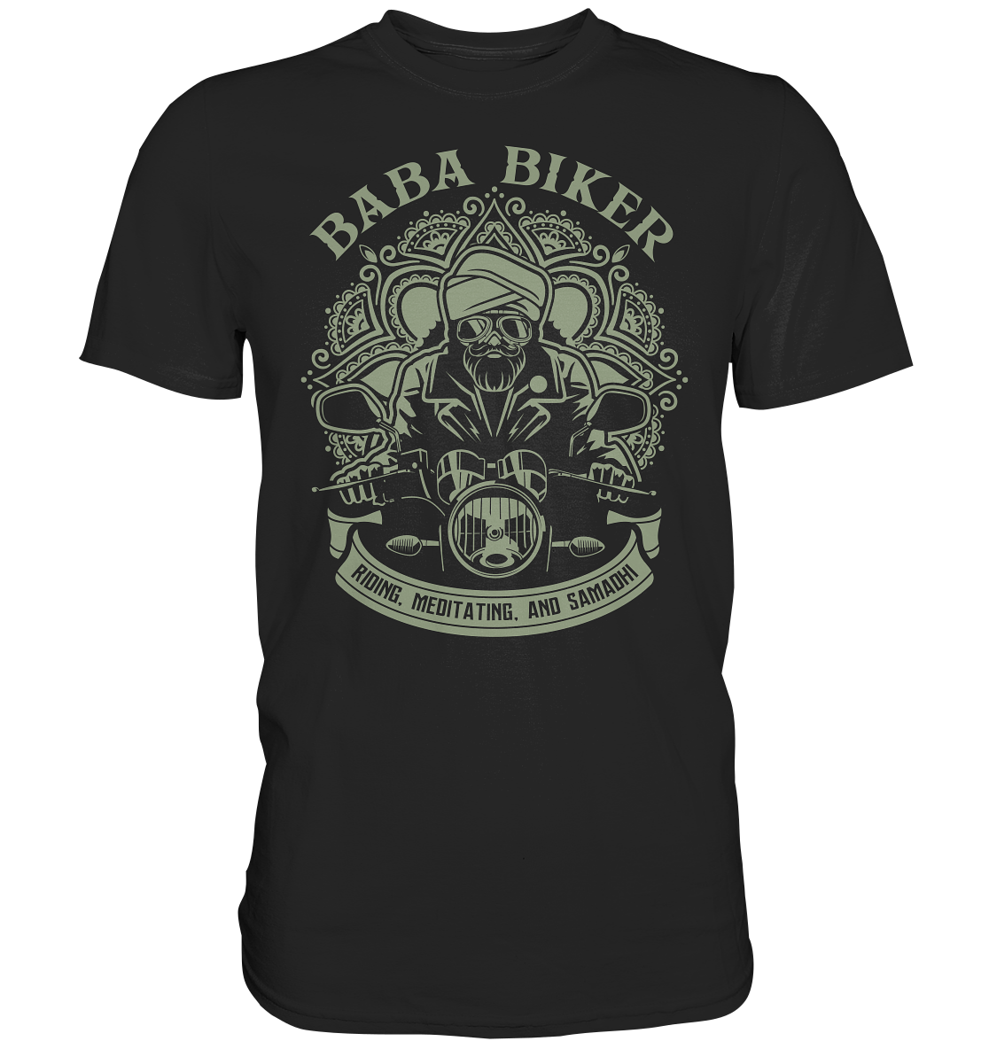 Baba Biker Motiv - Samadhi und Biken, Premium unisex Shirt