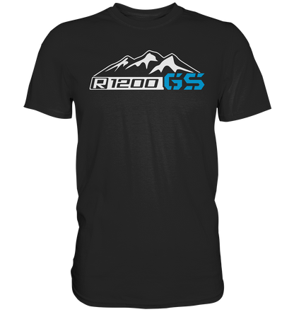 R1200GS mit Bergen und Schriftzug - Premium unisex Shirt