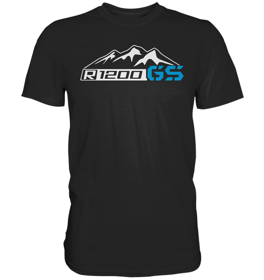 R1200GS mit Bergen und Schriftzug - Premium unisex Shirt