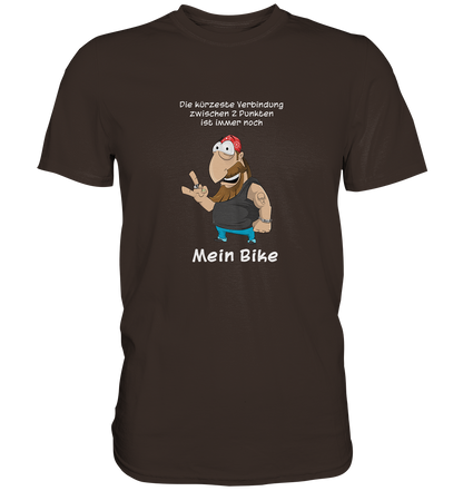 Die kürzeste Verbindung zwischen ... - Premium Unisex Shirt - mehrere Farben