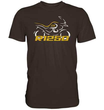 R1250GS stilisiertes Bike mit Schriftzug - Premium unisex Shirt
