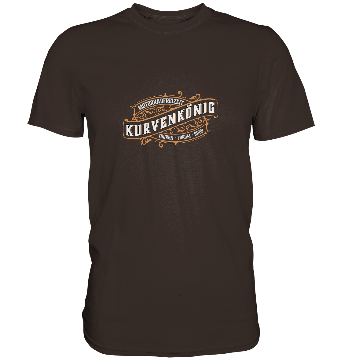 Kurvenkönig & Motorradfreizeit plakativer Schriftzug - Premium Unisex Shirt - mehrere Farben