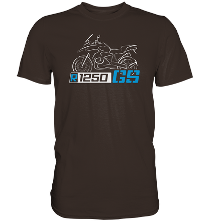 R1250GS mit Motorrad und Schriftzug - Premium unisex Shirt