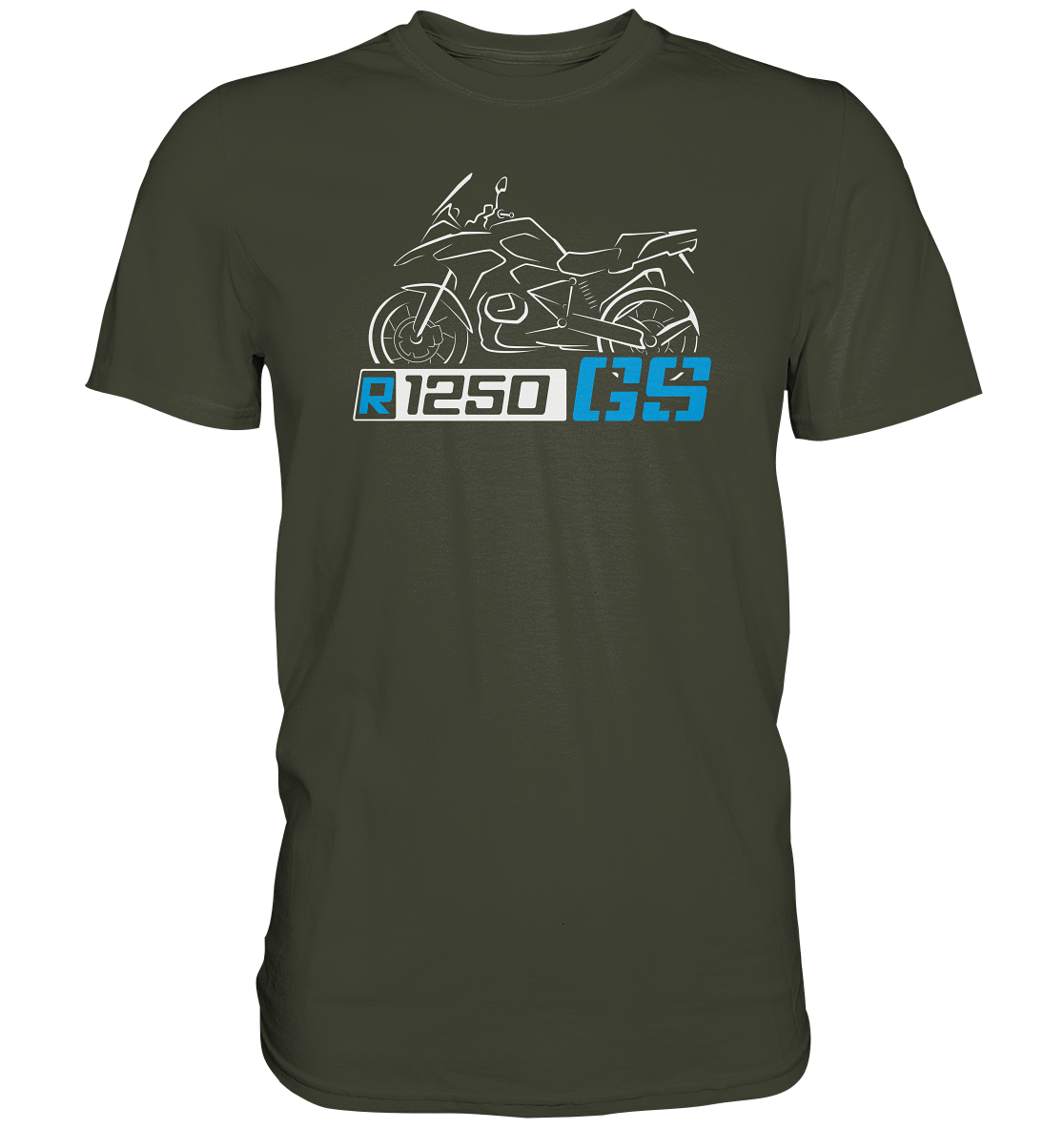 R1250GS mit Motorrad und Schriftzug - Premium unisex Shirt