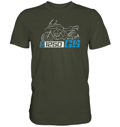 R1250GS mit Motorrad und Schriftzug - Premium unisex Shirt