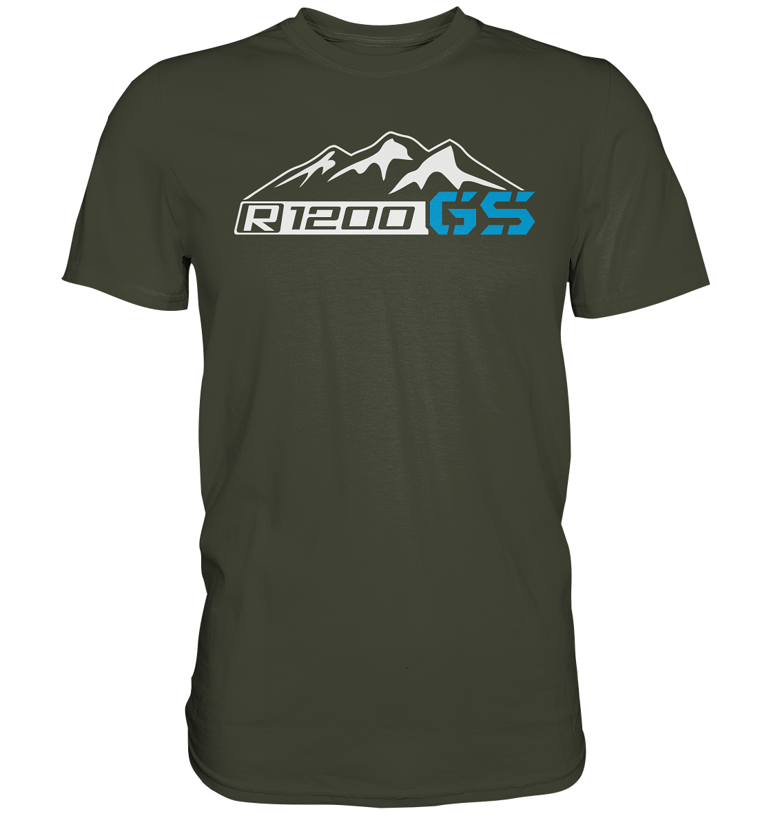 R1200GS mit Bergen und Schriftzug - Premium unisex Shirt