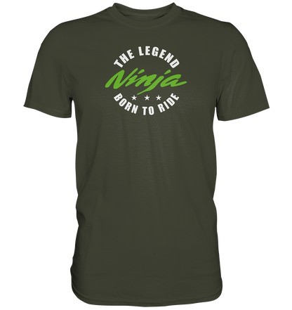 Ninja - the legend, born to ride - dunkle Shirtfarben  - Premium unisex Shirt