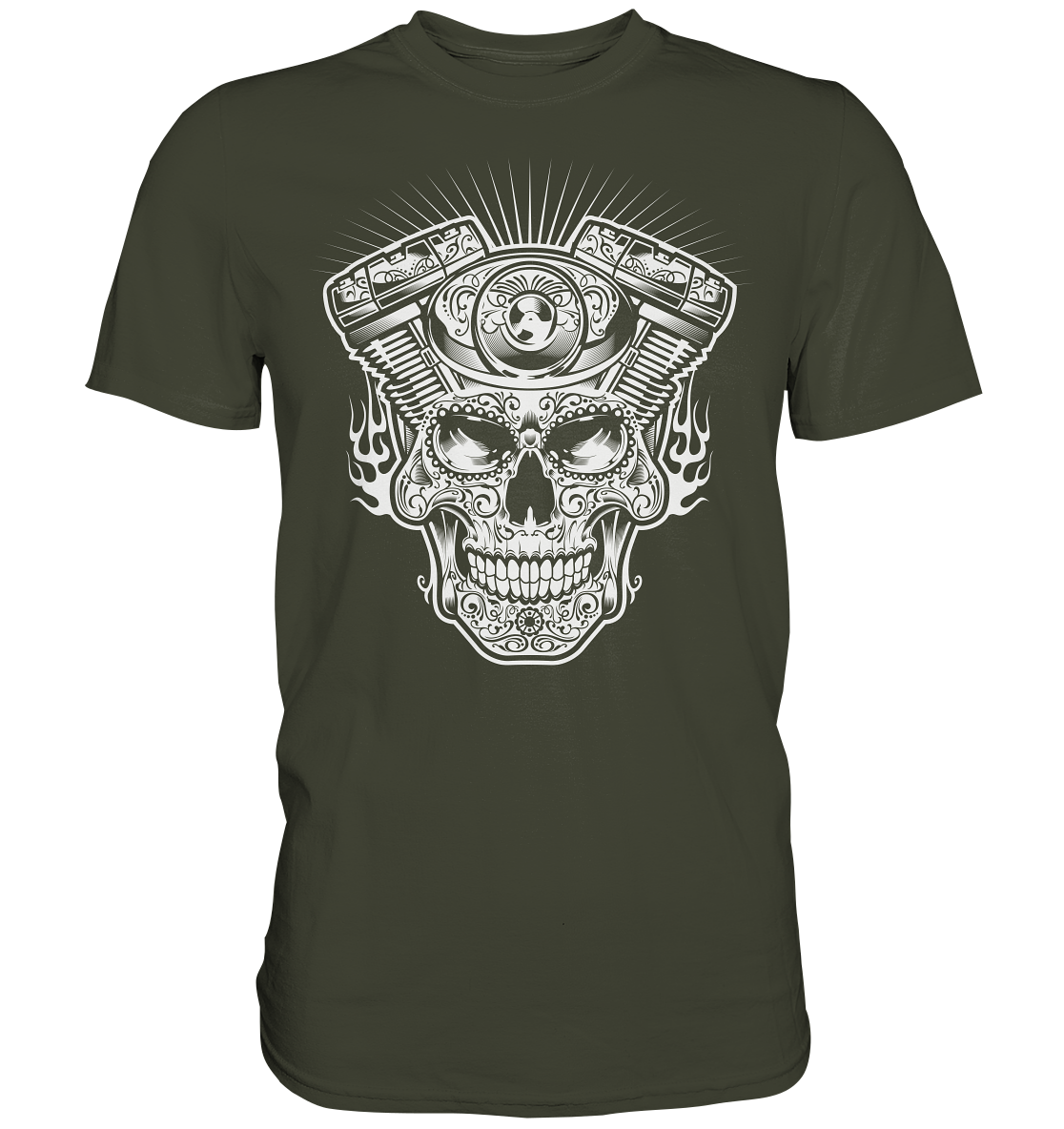 Totenkopf mit Zylinder - Premium unisex Shirt