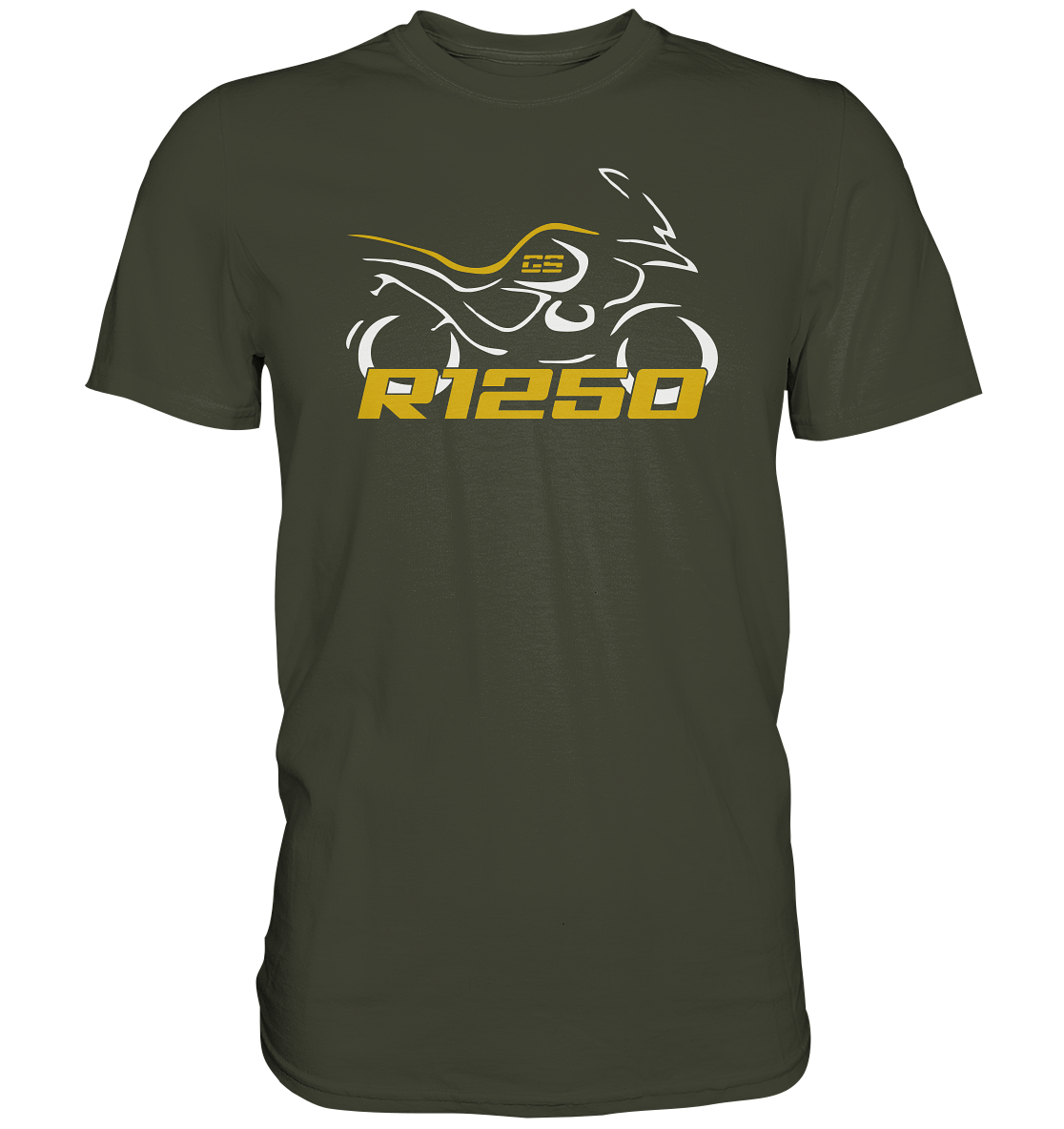 R1250GS stilisiertes Bike mit Schriftzug - Premium unisex Shirt