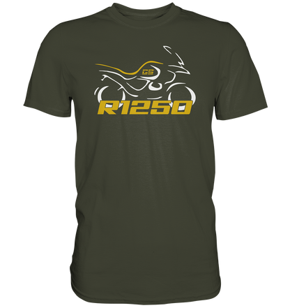 R1250GS stilisiertes Bike mit Schriftzug - Premium unisex Shirt