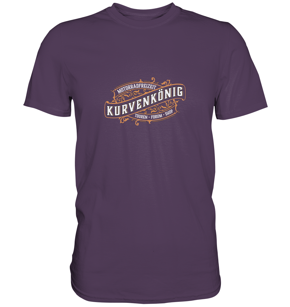 Kurvenkönig & Motorradfreizeit plakativer Schriftzug - Premium Unisex Shirt - mehrere Farben