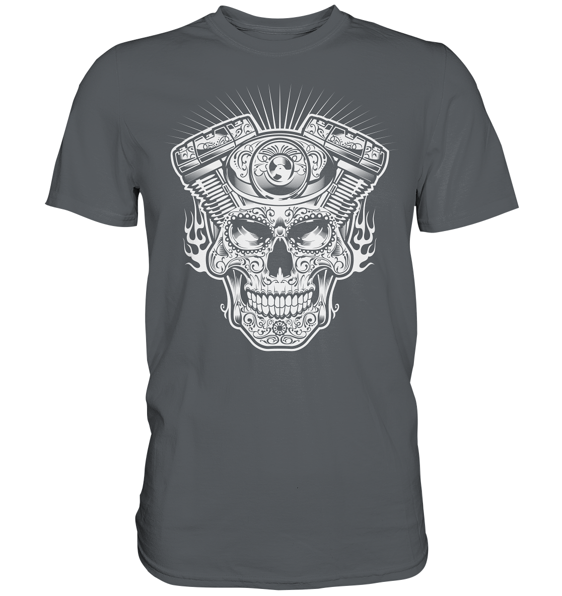 Totenkopf mit Zylinder - Premium unisex Shirt