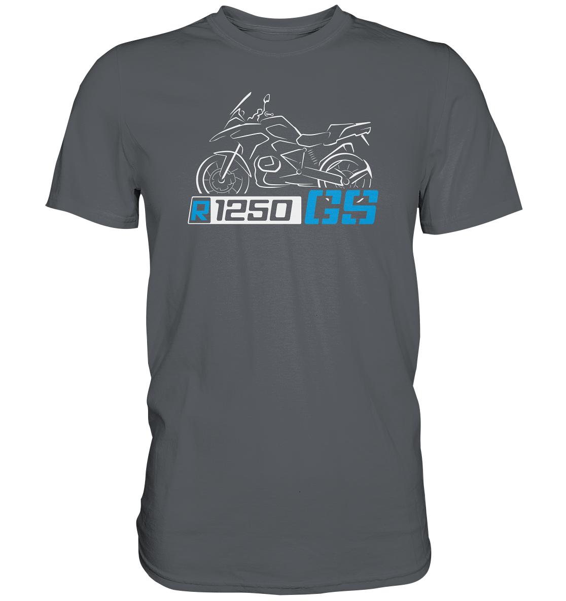 R1250GS mit Motorrad und Schriftzug - Premium unisex Shirt