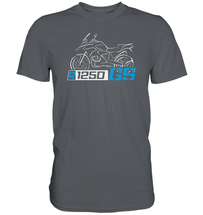 R1250GS mit Motorrad und Schriftzug - Premium unisex Shirt
