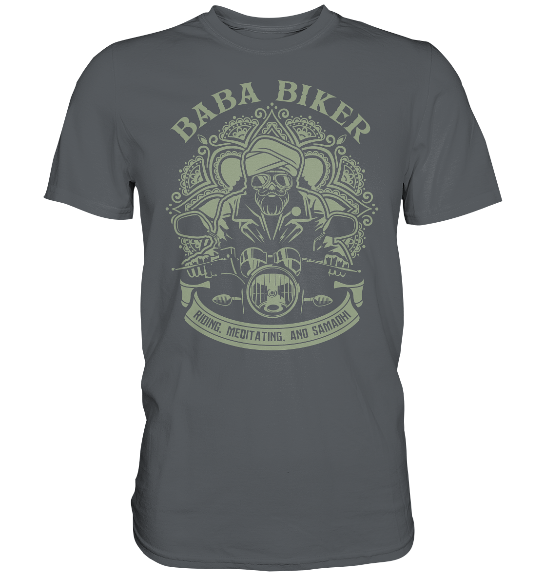 Baba Biker Motiv - Samadhi und Biken, Premium unisex Shirt