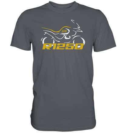 R1250GS stilisiertes Bike mit Schriftzug - Premium unisex Shirt