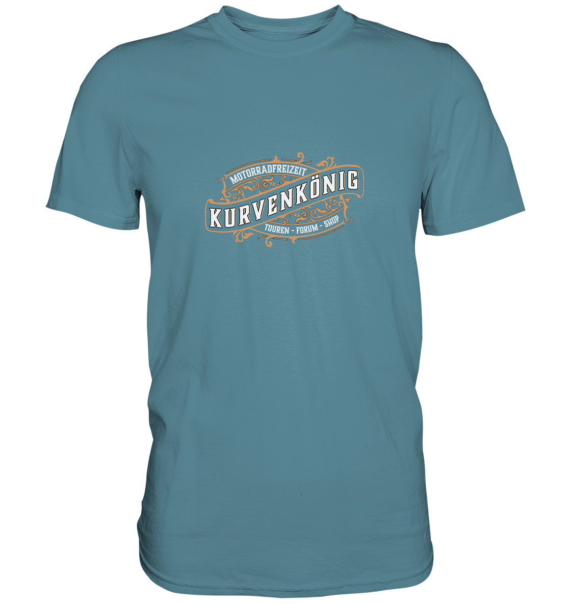 Kurvenkönig & Motorradfreizeit plakativer Schriftzug - Premium Unisex Shirt - mehrere Farben