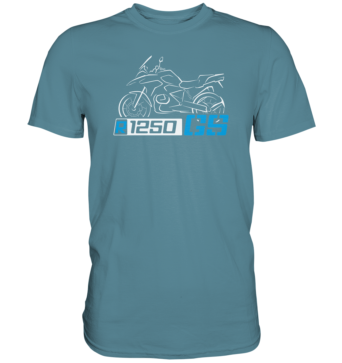 R1250GS mit Motorrad und Schriftzug - Premium unisex Shirt