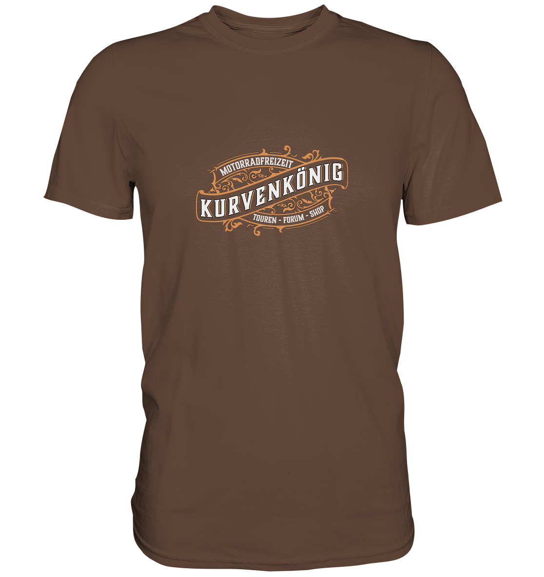 Kurvenkönig & Motorradfreizeit plakativer Schriftzug - Premium Unisex Shirt - mehrere Farben