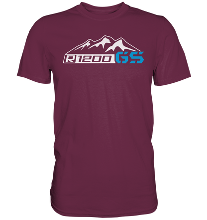 R1200GS mit Bergen und Schriftzug - Premium unisex Shirt