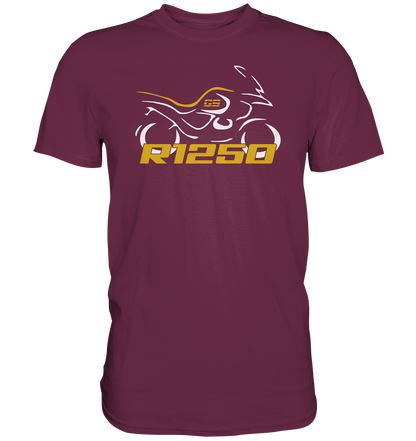 R1250GS stilisiertes Bike mit Schriftzug - Premium unisex Shirt