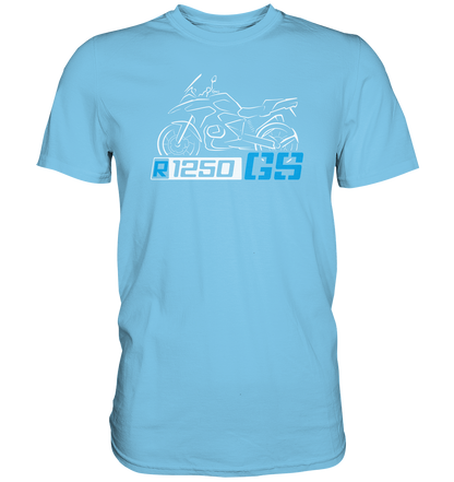 R1250GS mit Motorrad und Schriftzug - Premium unisex Shirt