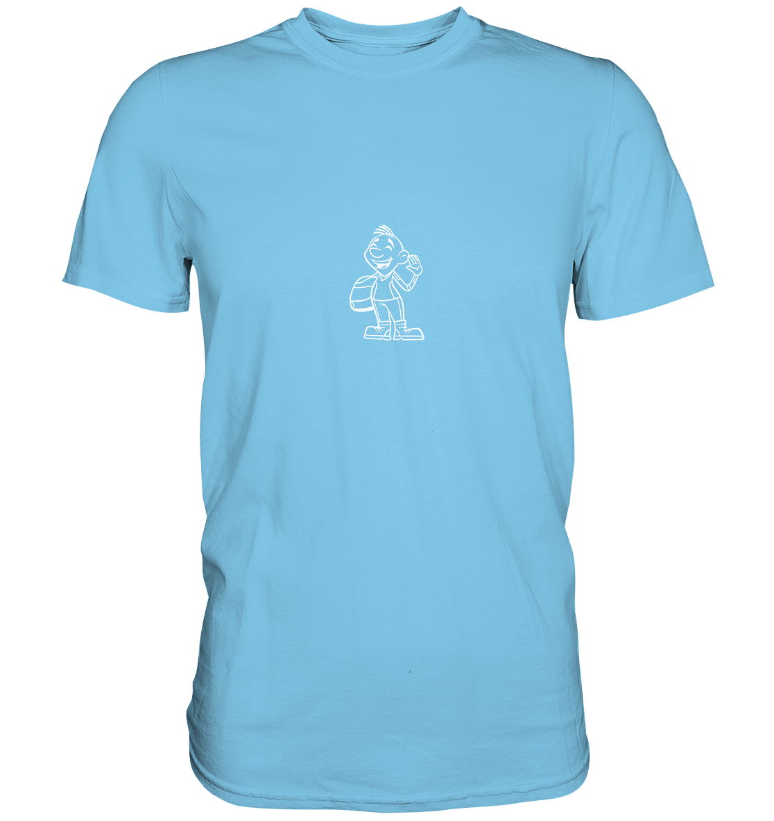 Motorradfahrer Cartoon Biky (weiß) - Premium Unisex Shirt - mehrere Farben