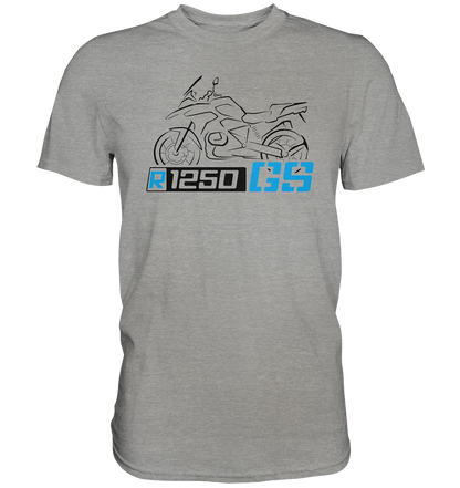 R1250GS Motorrad und Schriftzug - Premium unisex Shirt
