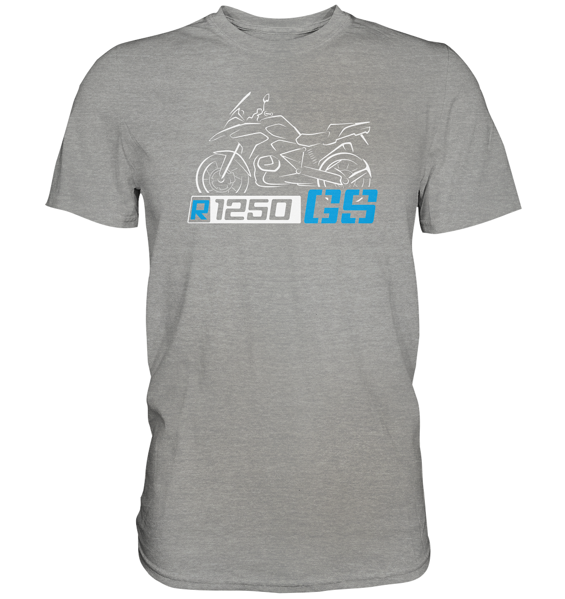 R1250GS mit Motorrad und Schriftzug - Premium unisex Shirt
