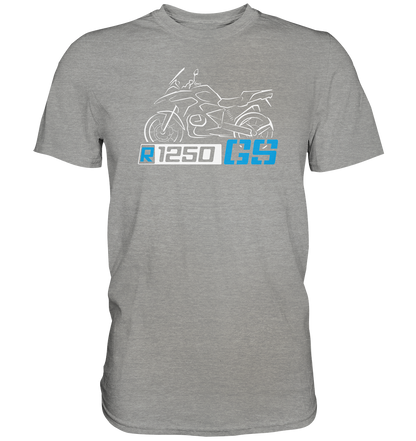 R1250GS mit Motorrad und Schriftzug - Premium unisex Shirt
