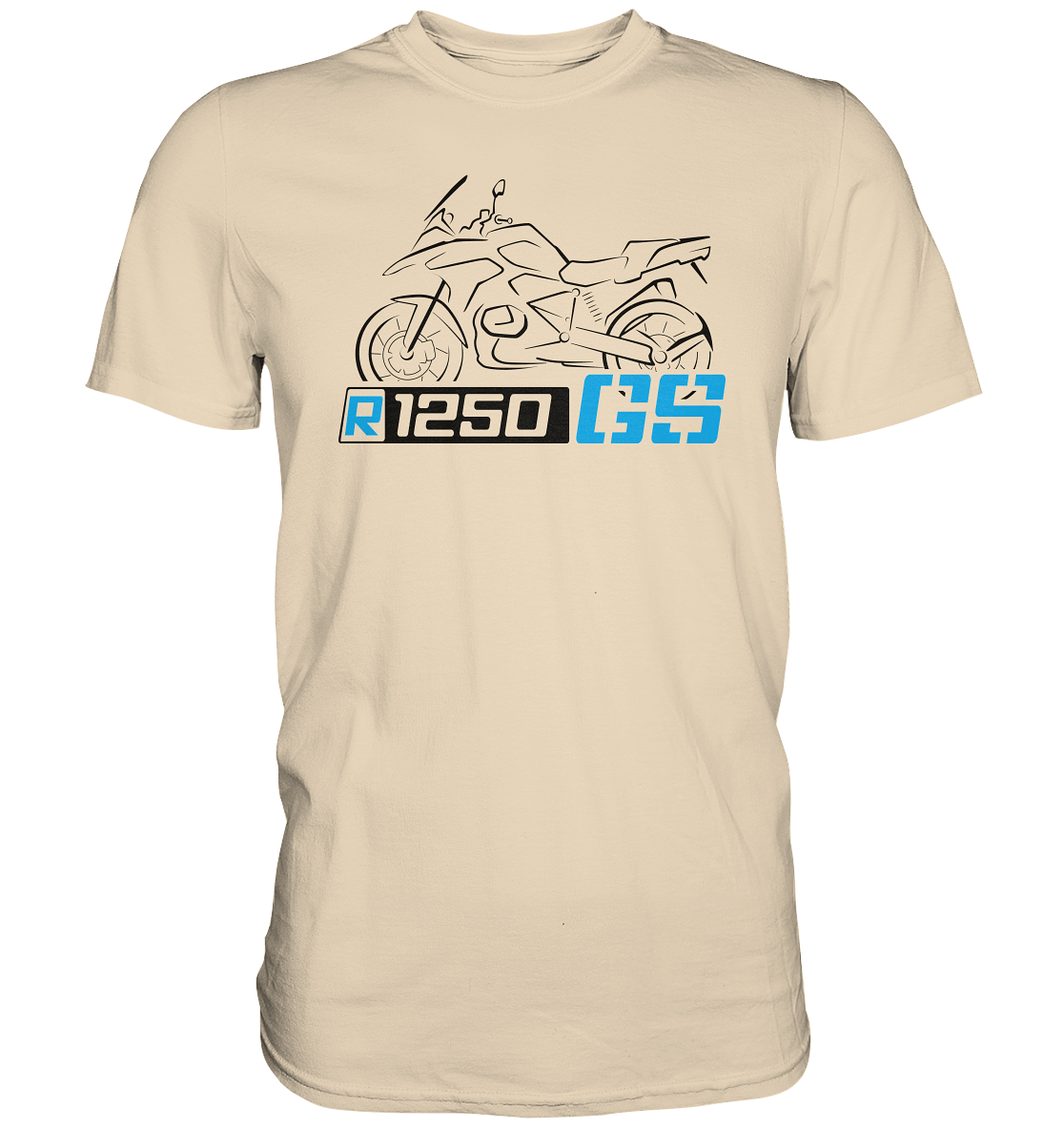 R1250GS Motorrad und Schriftzug - Premium unisex Shirt