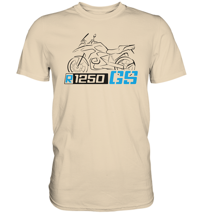 R1250GS Motorrad und Schriftzug - Premium unisex Shirt