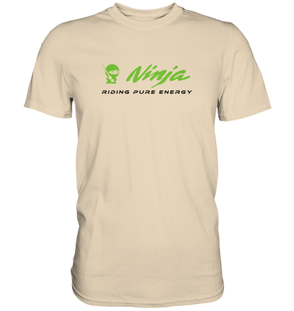 Ninja - riding pure energy - helle Shirtfarben  - Premium unise Shirt