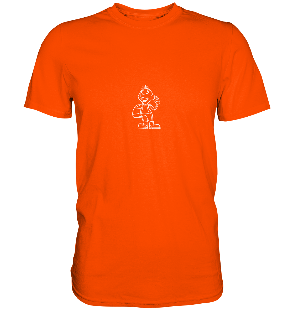 Motorradfahrer Cartoon Biky (weiß) - Premium Unisex Shirt - mehrere Farben