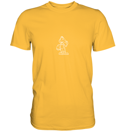 Motorradfahrer Cartoon Biky (weiß) - Premium Unisex Shirt - mehrere Farben