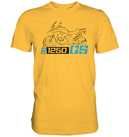 R1250GS Motorrad und Schriftzug - Premium unisex Shirt