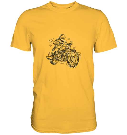 Stylischer Biker - Premium Unisex Shirt - mehrere Farben