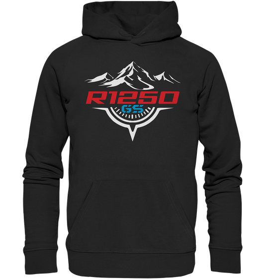 Motiv (vorne) R1250GS Berge und Kompass - Premium Unisex Hoodie