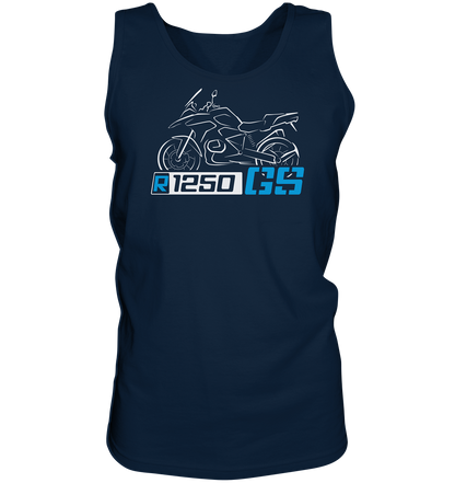 R1250GS stilisiertes Bike (hell) mit Schriftzug  - Herren Tank-Top