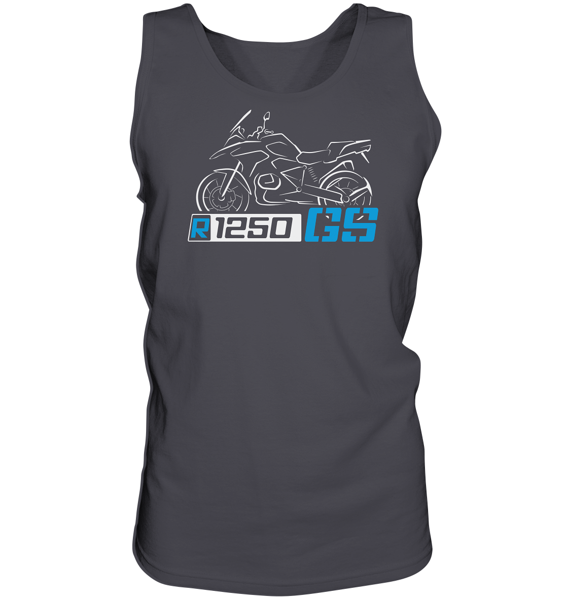 R1250GS stilisiertes Bike (hell) mit Schriftzug  - Herren Tank-Top