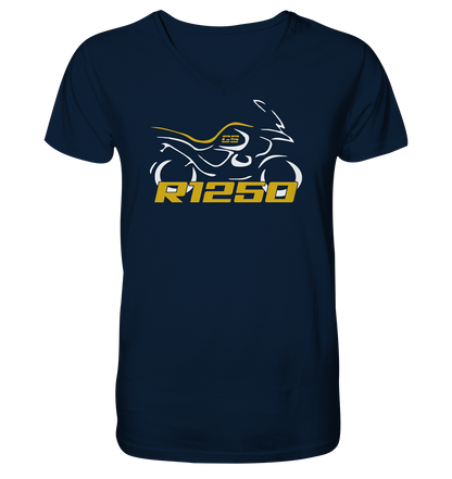 R1250GS gelber Schriftzug - V-Neck Shirt