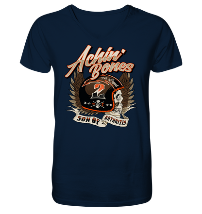 Sons of Arthritis - Achin Bones - V-Neck Shirt. Motiv Vorderseite.