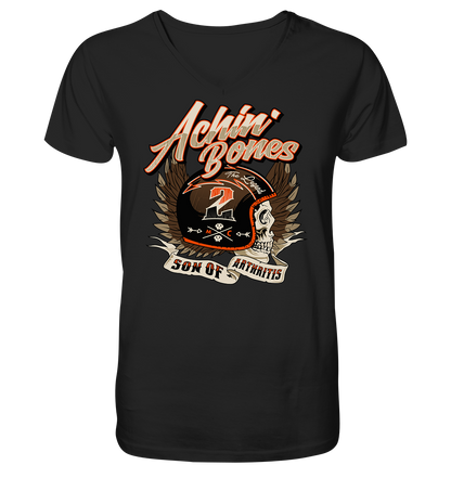 Sons of Arthritis - Achin Bones - V-Neck Shirt. Motiv Vorderseite.